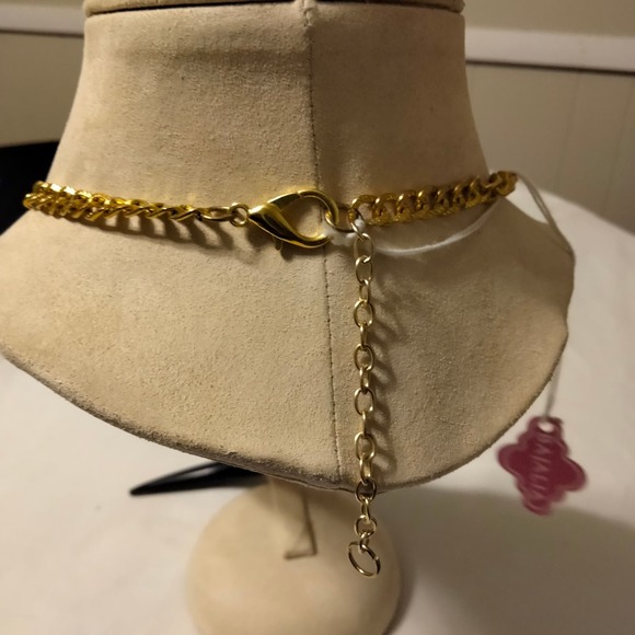 Iris Apfel & Bajalia Gold Chain & Bone Horn Pendent Statement Necklace - Picture 4 of 16